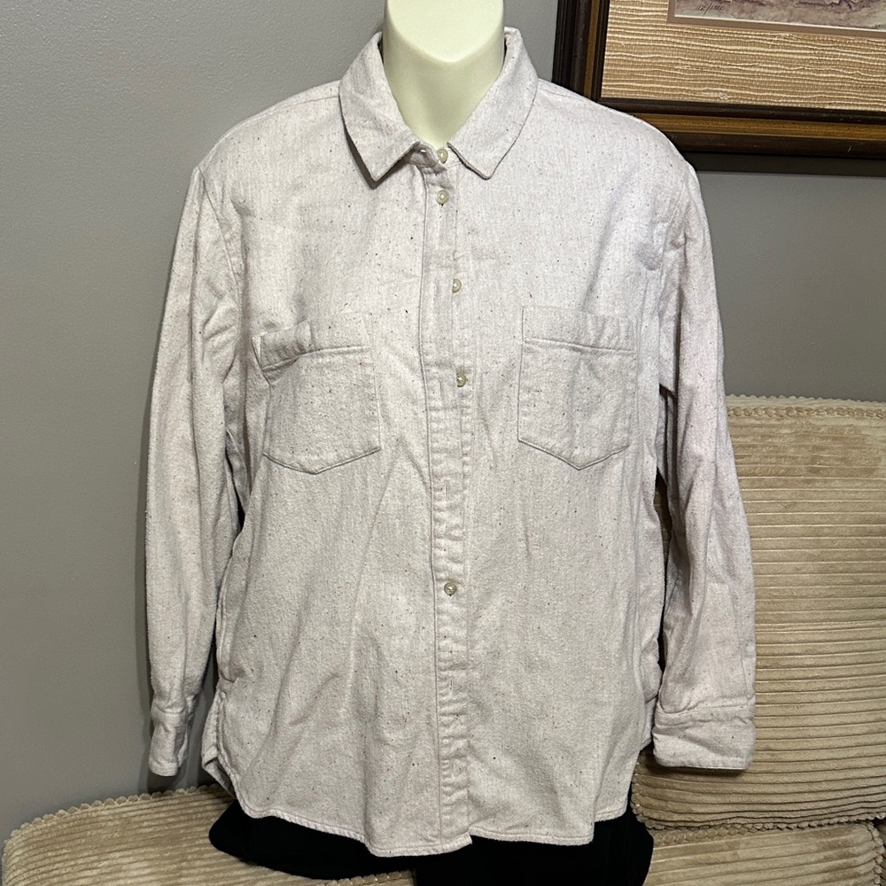 MADEWELL Shacket soft pink with multicolor flecks Button-Up Shirt small